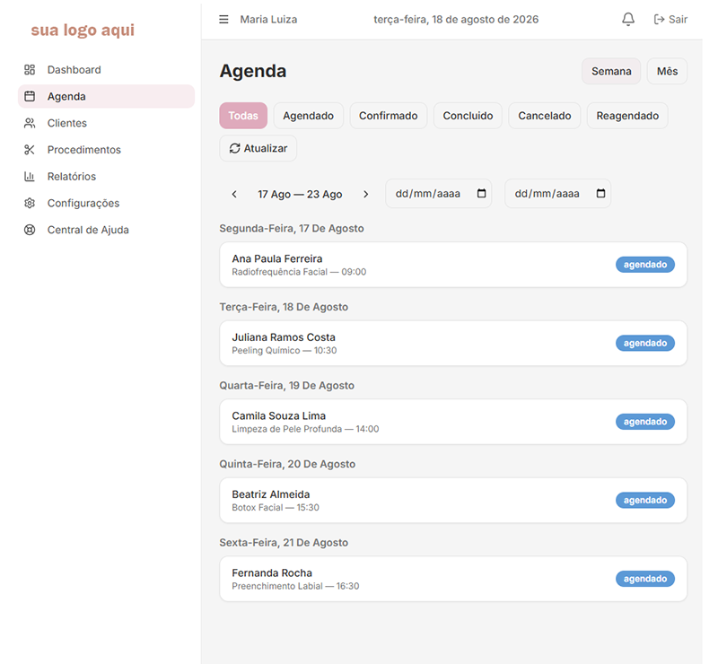 Agenda de horários