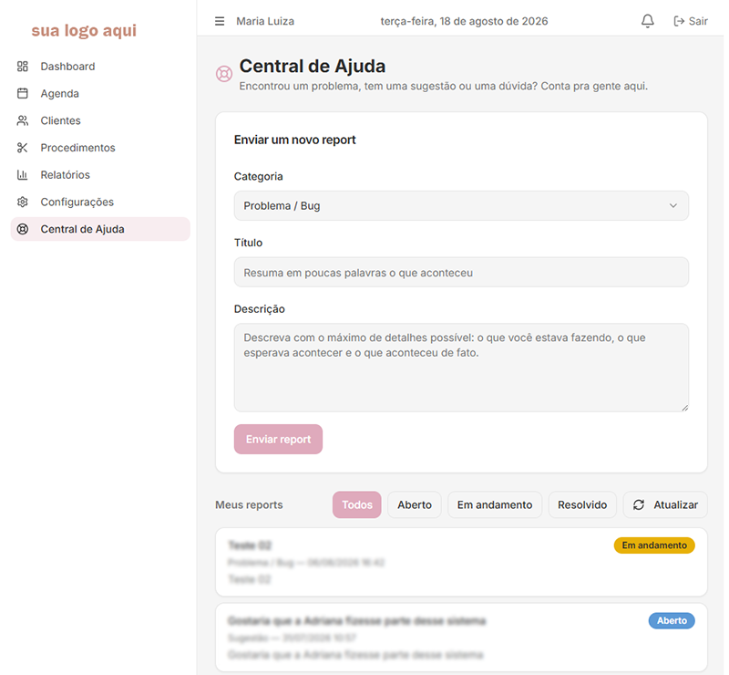 Central de atendimento